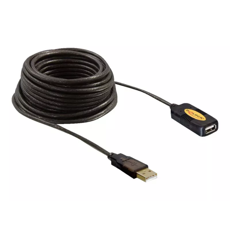 USB-Kabel DeLOCK 82446 USB 2.0 10m Schwarz