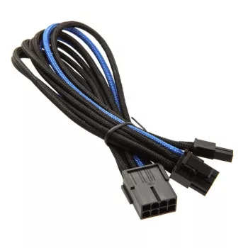 SilverStone PCI-8-Pin zu PCIe-6+2-Pin Kabel, 250 mm – Schwarz/Blau