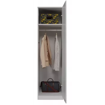 Kleiderschrank Top e Shop SD-50 BI mit 5 Einlegeböden, 1 Tür, weißem Rahmen