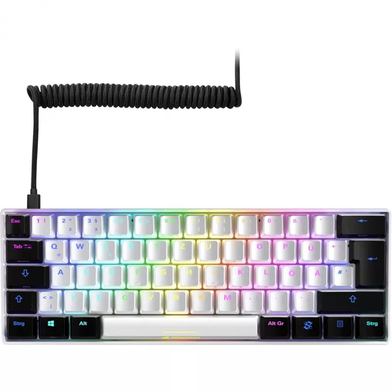 SKILLER SGK50 S4, Gaming-Tastatur Weiß/Schwarz, PT-Layout, Kailh Red