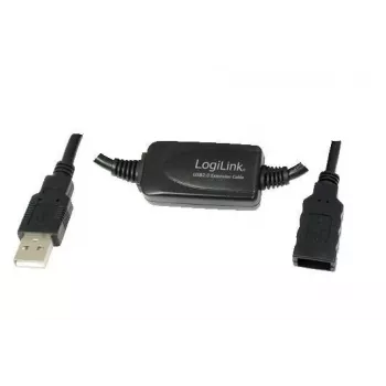 USB-Kabel LogiLink 15M USB 2.0 M/F Schwarz