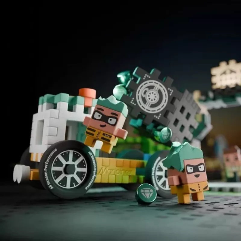 MARIOINEX Mini Waffle City Bankraub Bausteine, 148 Teile