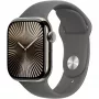 Apple Watch Series 10 GPS + Cellular 42mm Gehäuse aus natürlichem Titan mit Sport Armband in Steingrau – S/M (MWXD3QF/A)