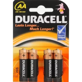 Alkaline-Einwegbatterie Duracell AA LR6 1,5 V, 4er-Pack