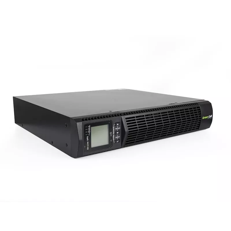 Unterbrechungsfreie Stromversorgung Grün Cell UPS13 — Online-Doppelwandlungs-USV, 1000 VA / 900 W, reiner Sinus, 6 AC-Ausgänge, LCD, 2×12V 9Ah Batterien