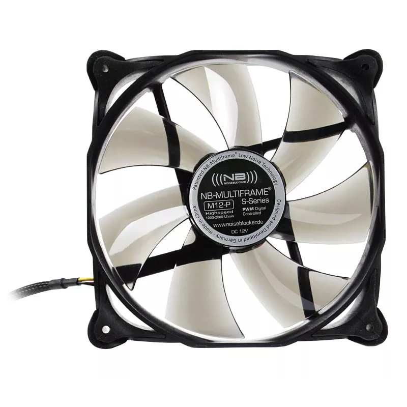 NoiseBlocker Multiframe M12-P 120 mm Computer-Gehäuselüfter, 2000 U/min, 133 m³/h, 4,5 V, Schwarz