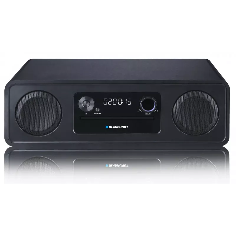 Micro-HiFi-System BLAUPUNKT MS20BK — CD/MP3/WMA, Bluetooth 5.0, UKW, USB, MicroSD, 2×20W RMS, AUX, RCA, LED-Anzeige, 100–240V, schwarz