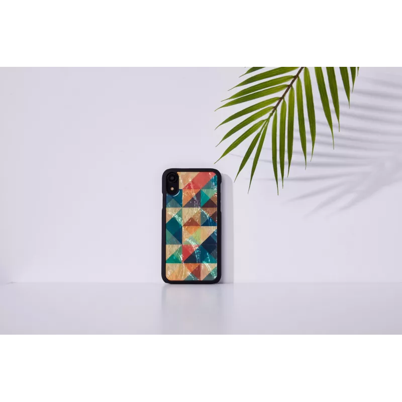 Smartphone-Hülle iKins für iPhone XR — Mosaic Schwarz Schutzhülle