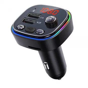 FM-Transmitter VAKOSS TC-B439K Bluetooth USB, 87,5–108 MHz, microSD/USB-Wiedergabe, 5V/3,1A Ausgang, RGB-Anzeige