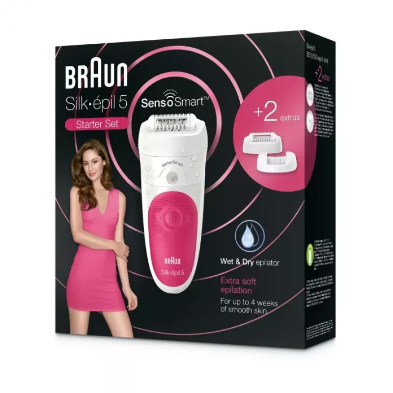 Braun Silk-epil 5 5-500 SensoSmart Epilierer, pink/weiß
