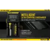 Batterieladegerät Nitecore D2 — 2‑Schacht-Ladegerät für AA/AAA/AAAA/C-Akkus, 100–240V Eingangsspannung, 4,2V Ausgangsspannung, schwarz