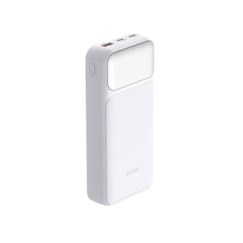 Powerbank D-Link DPP-201 — 20000 mAh, 1× USB-A, 2× USB-C, weiß