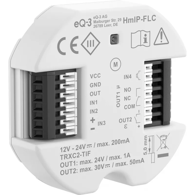 eQ-3 AG Homematic IP HmIP-FLC, Fernbedienung, Weiß, IP20, -5 - 40 °C, 52 mm, 15 mm