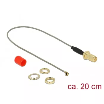 Koaxialkabel DeLOCK 89831 0,2 m RP-SMA Buchse grau