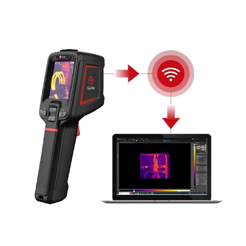 Wärmebildkamera Guide Sensmart E1+ — 120×90 px Wärmesensor, 240×180 px max., 2,4 Zoll LCD, Wi‑Fi, IP54, -20–550°C