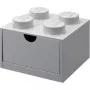 LEGO Schreibtischschublade 4, Aufbewahrungsbox Grau, Noppen