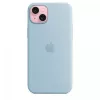 Silikonhülle Apple iPhone 15 Plus Hellblau MagSafe