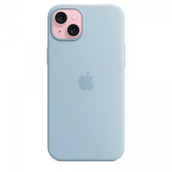 Silikonhülle Apple iPhone 15 Plus Hellblau MagSafe