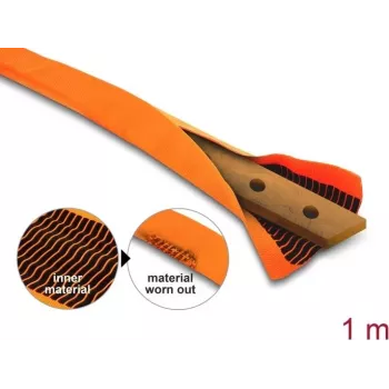 Kabelschutzschlauch DELOCK 19029, Polyester, orange, Betriebstemperatur -40–150 °C, Länge 1000 mm