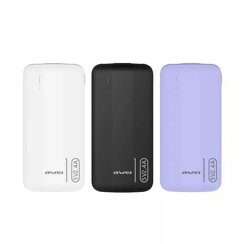 Awei PowerBank P20K 10000mAh Schwarz/Schwarz (10000mAh), Powerbank, Schwarz