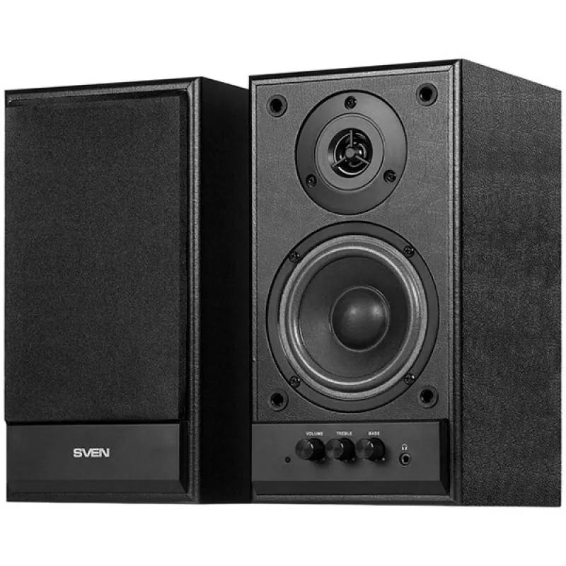 Multimedia - Lautsprecher SVEN SPS-702 (Stereo, 40W, 40Hz-22Hz, schwarzes Leder)