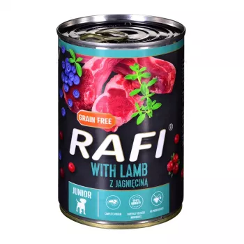 Dolina Noteci Rafi Junior mit Lamm, Cranberry und Blaubeere - Nassfutter für Hunde 400 g