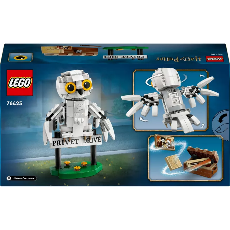 LEGO Harry Potter baubares Hedwig-Modell am Ligusterweg 76425 — 337 Teile, 100 mm Höhe, empfohlenes Alter ab 7 Jahren