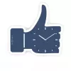 NeXtime Wanduhr 3072bl Thumbs up, 40,5x41,5 cm, Wand, Blau/Silber