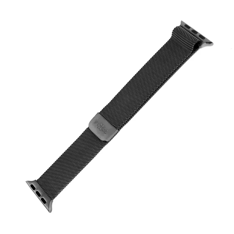Mesh-Armband Ersatz für Apple Watch von FIXED — kompatibel mit 42/44/45/46/49 mm (schwarz)