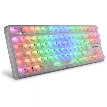Crystal Shark, Gaming-Tastatur Weiß, DE-Layout, KTT