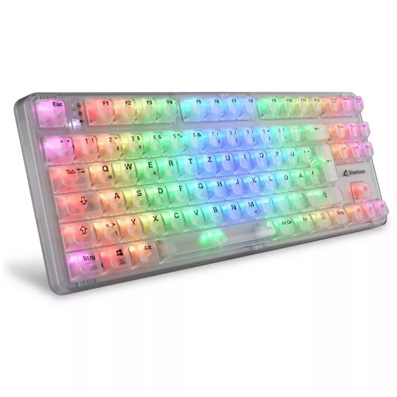 Crystal Shark, Gaming-Tastatur Weiß, DE-Layout, KTT