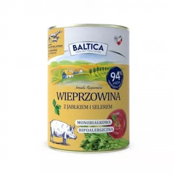 BALTICA regionale Geschmacksrichtungen Schwein mit Apfel - Nassfutter für Hunde - 400g