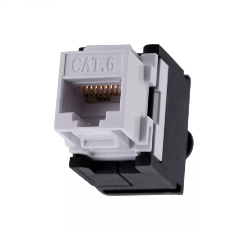 Keystone-Modul A-LAN MKB-U6-1 — RJ45 U/UTP Cat6, 22/26 AWG, schwarz/weißes ABS-Gehäuse