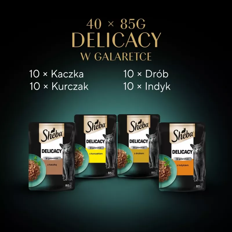 SHEBA Delicacy Geflügelgeschmack in Gelee - Nassfutter für Katzen - 40x85 g