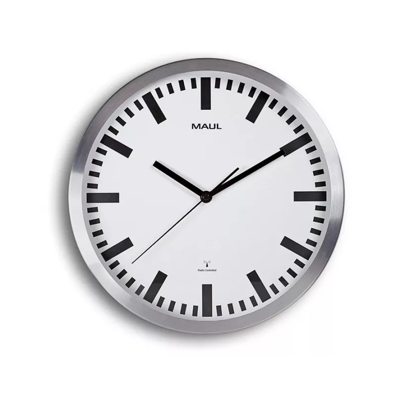 MAUL Wanduhr MAULpilot - AA - 1,5 V - Aluminium - Weiß - Aluminium - Glas - 30 cm (9063308)