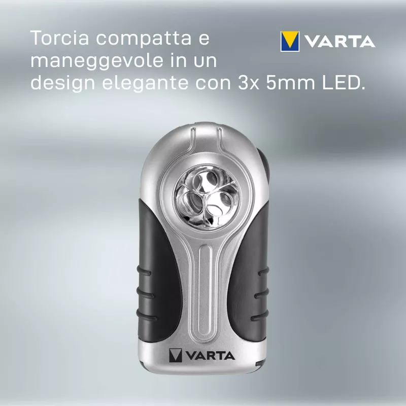 Handlampe Varta 16647 Schwarz Silber