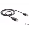 USB-Kabel DeLOCK EASY-USB 2.0-A 2m Schwarz