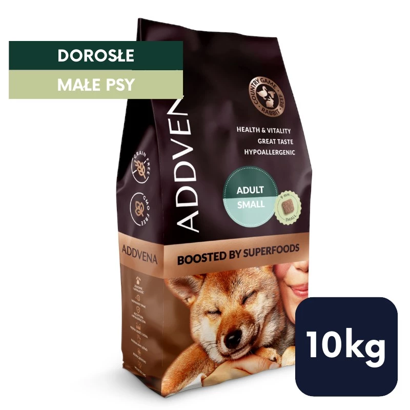 ADDVENA Boosted by superfoods Adult Small Beef - Trockenfutter für Hunde - 10 kg