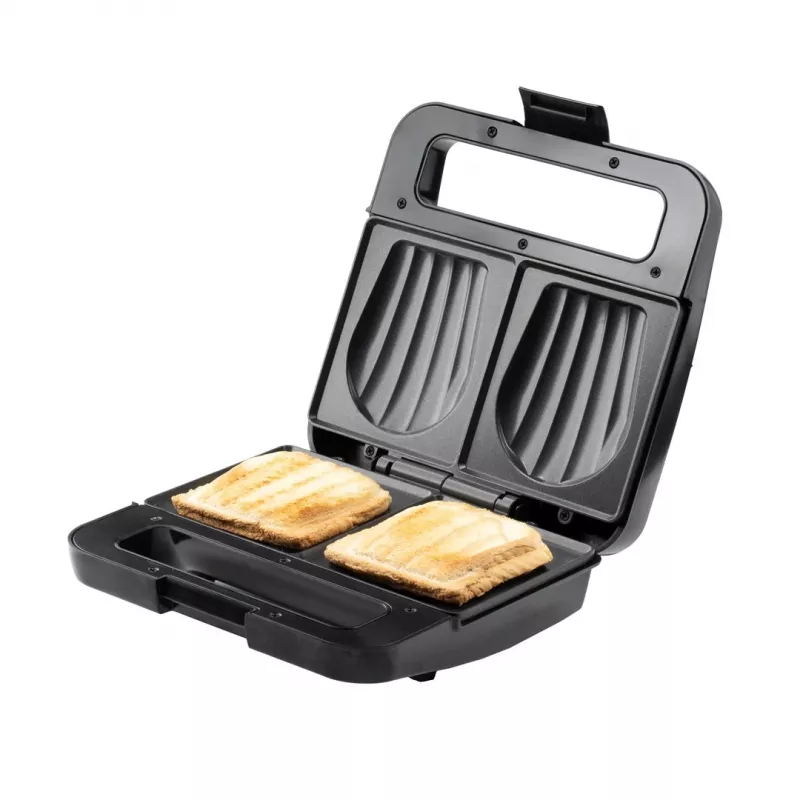 Toaster Adler AD 3079 — Einzelne Antihaftplatte, 750 W, schwarz, vertikale Aufbewahrung