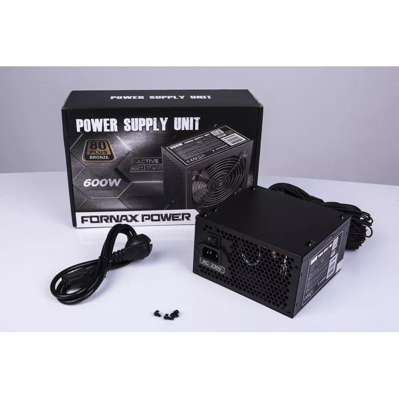 Netzteil ATX 80+Bronze 600W aktiv PFC, 12cm Lüfter