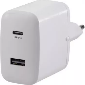 VOLTCRAFT UC-2ACX001 VC-11501480 USB-Ladegerät Steckdosenadapter Ausgangsstrom (max.) 3000 mA 2 x USB, USB-C™ Buchse USB Power Delivery (USB-PD) (VC-11501480)