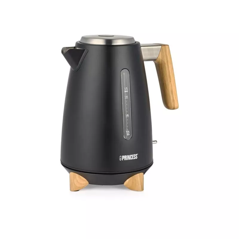 Wasserkocher Princess 1,7 L 3000 W, Edelstahlgehäuse, kabellos, beige/schwarz