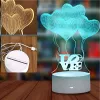 Nachtlampe Extralink HOME 3D Optische Illusion Vier Herzen USB Nachttischlampe