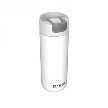 Thermobecher Kambukka Olympus 500 ml – Edelstahl 18/10, vakuumisoliert, spritzsicher, rutschfester Boden, weiß