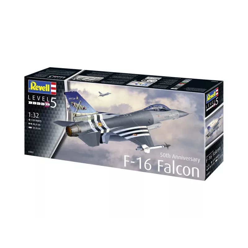 Kunststoffmodellflugzeug REVELL F-16 Falcon 50th Anniversary Bausatz 1:32