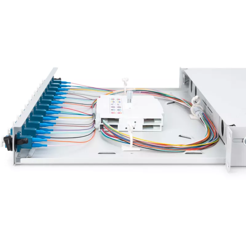 GLASFASER-SPLEISSBOX LC OS2 1U 12XLC OS2 PIGTAILS KUPPLER