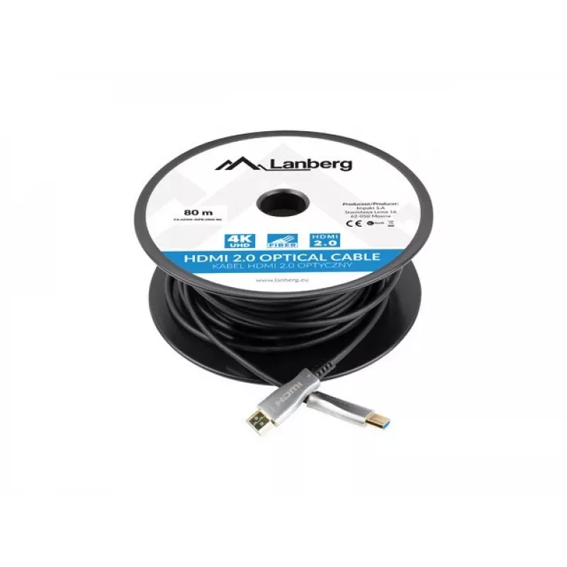 HDMI-Kabel Lanberg CA-HDMI-20FB-0800-BK 80m Typ A Stecker auf Stecker