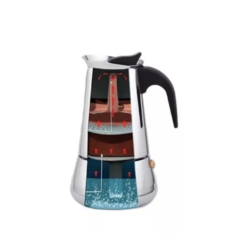 Moka pot Maestro MR-1660-9, Herdkaffeemaschine für 6 Tassen, schwarz