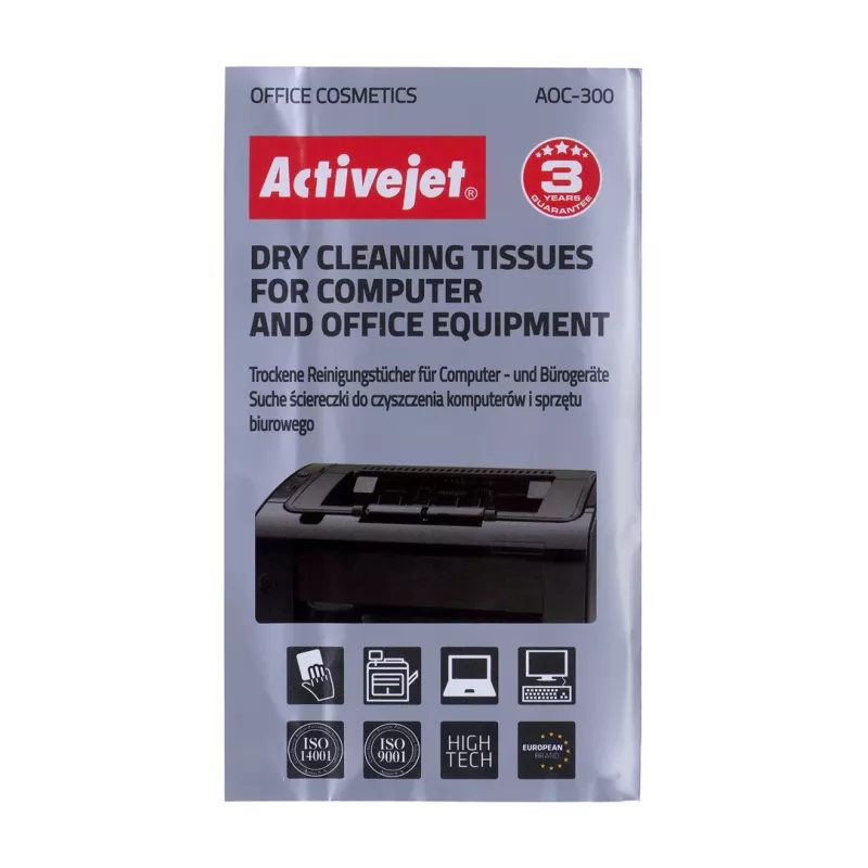 Equipment cleansing dry cloths ActiveJet AOC-300 — weiß, universal, 24 Stück