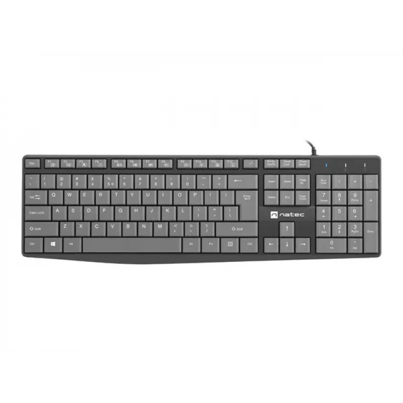 Kabelgebundene Full-Size-Tastatur NATEC NKL-1507 USB QWERTY US International Grau/Schwarz, 105 Tasten, Ziffernblock